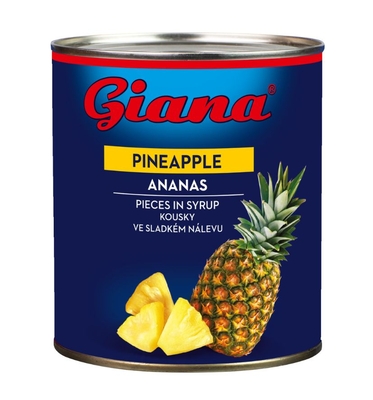 Ananas kousky ve sladkém nálevu 850g