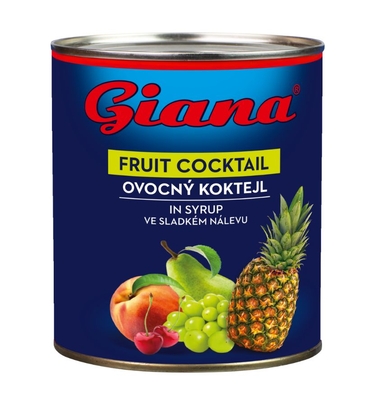 Ovocný koktejl ve sladkém nálevu 820g