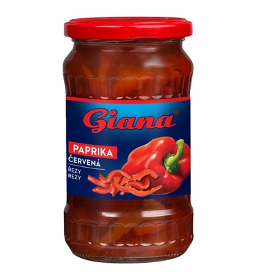 Červená paprika řezy ve sladkokyselém nálevu 320g